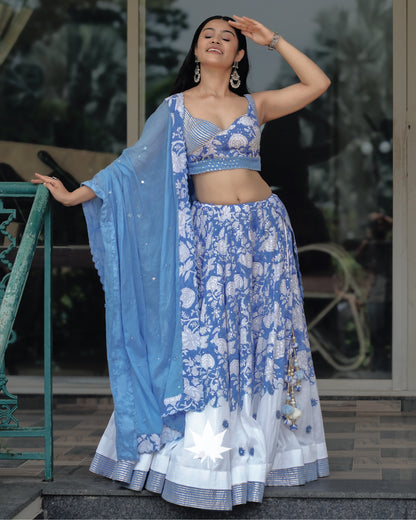 The Blue Pottery Chaniya Choli Set