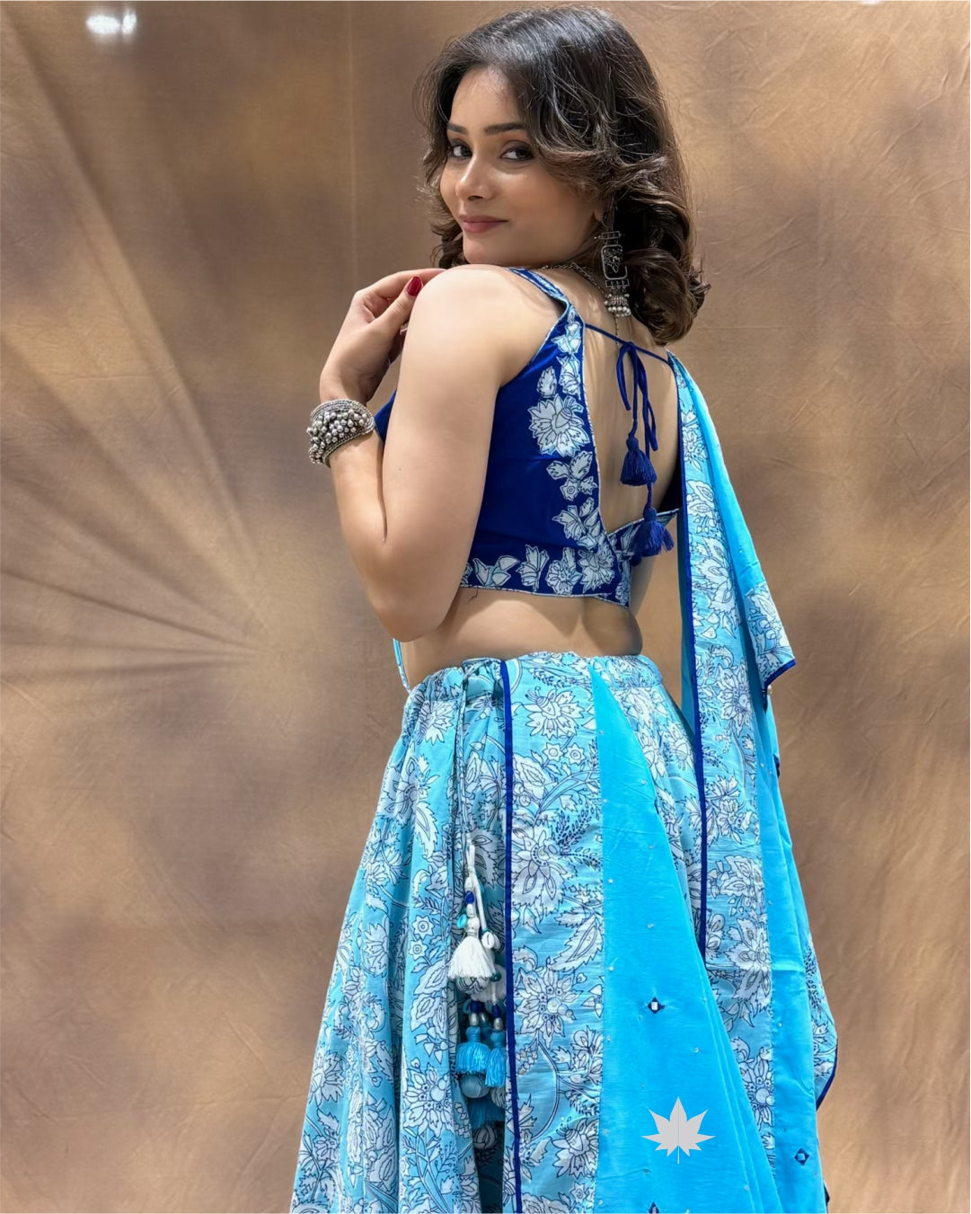 Neelpari Sky Blue Cotton Chaniya Choli