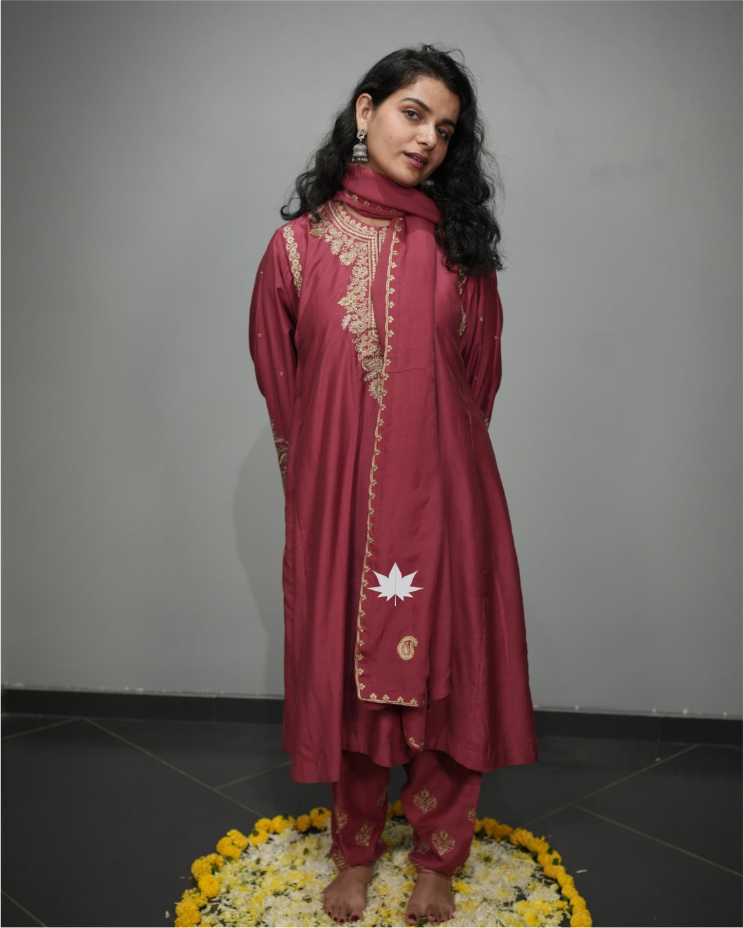 Crimson Handwork Kurta Set