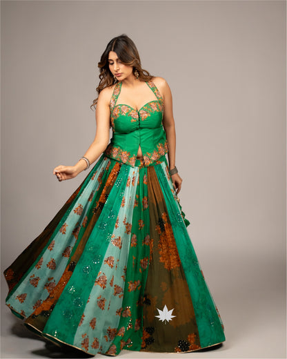 Emerald Muse – Embroidered Lehenga Set