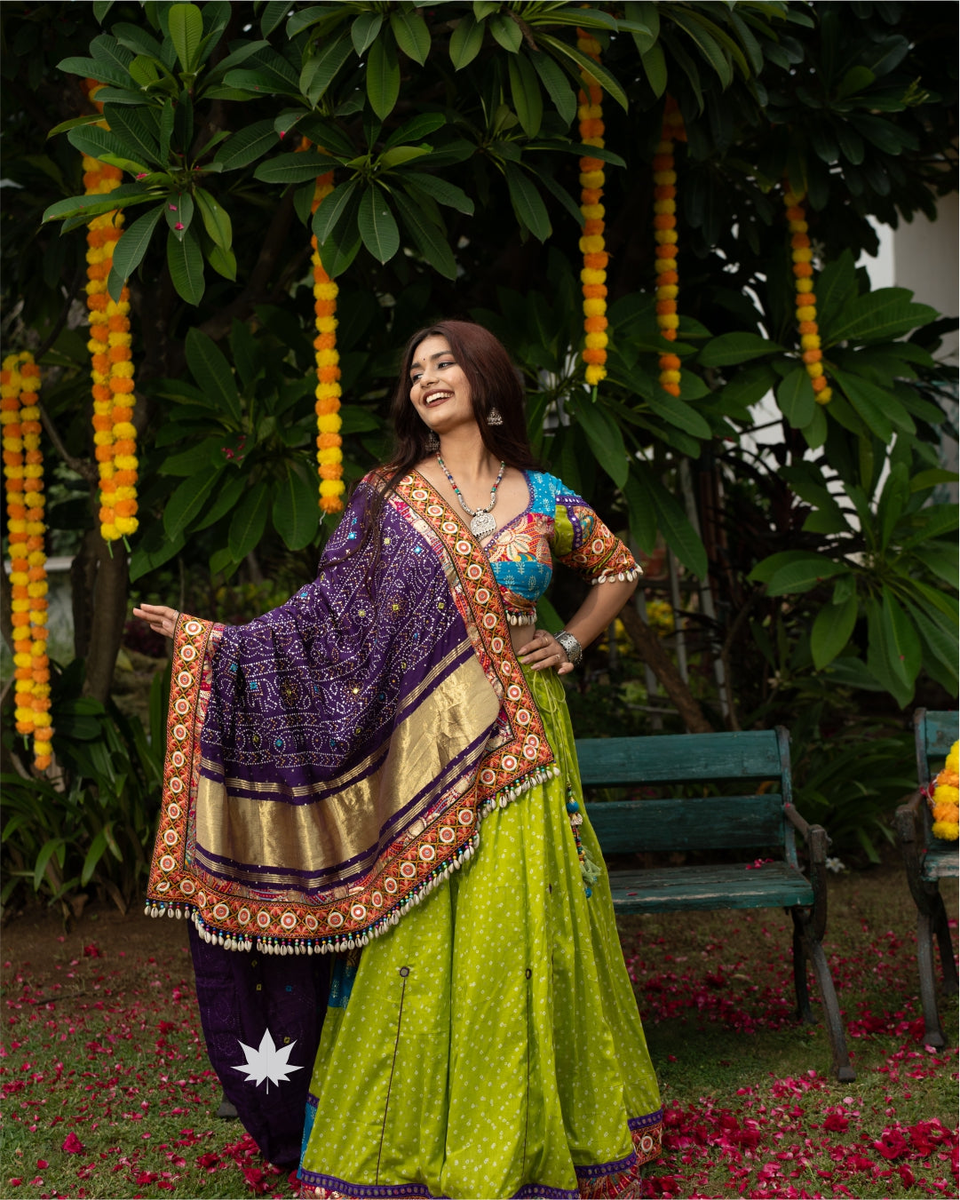 Lime Yellow Multicolor Chaniya Choli