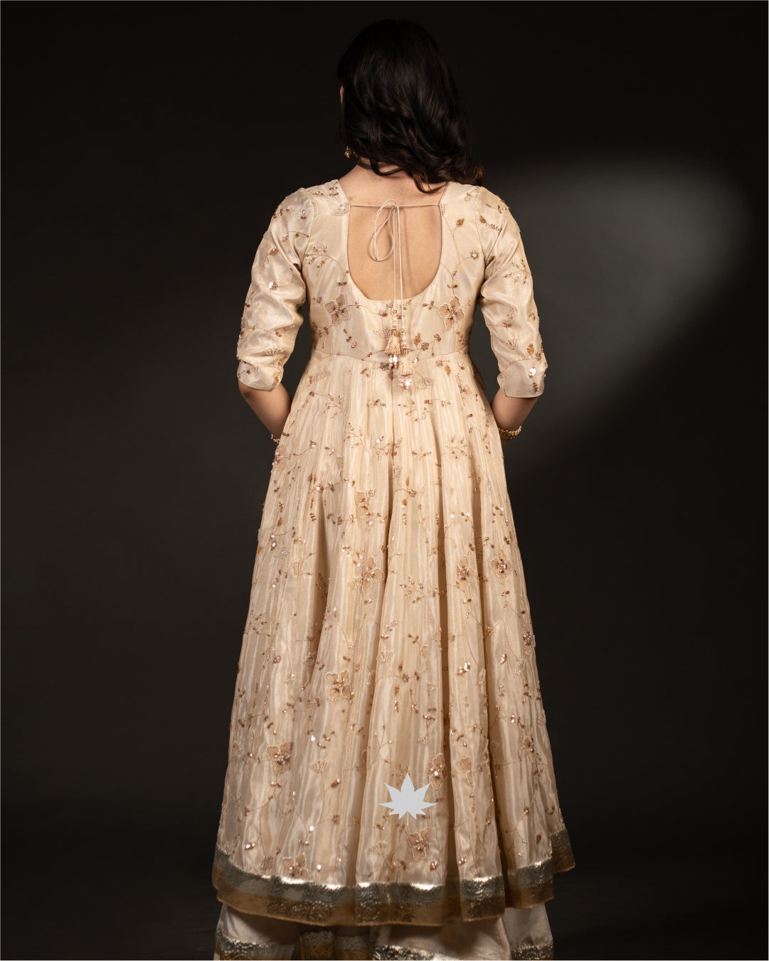 Golden Noor- Tissue Anarkali Set