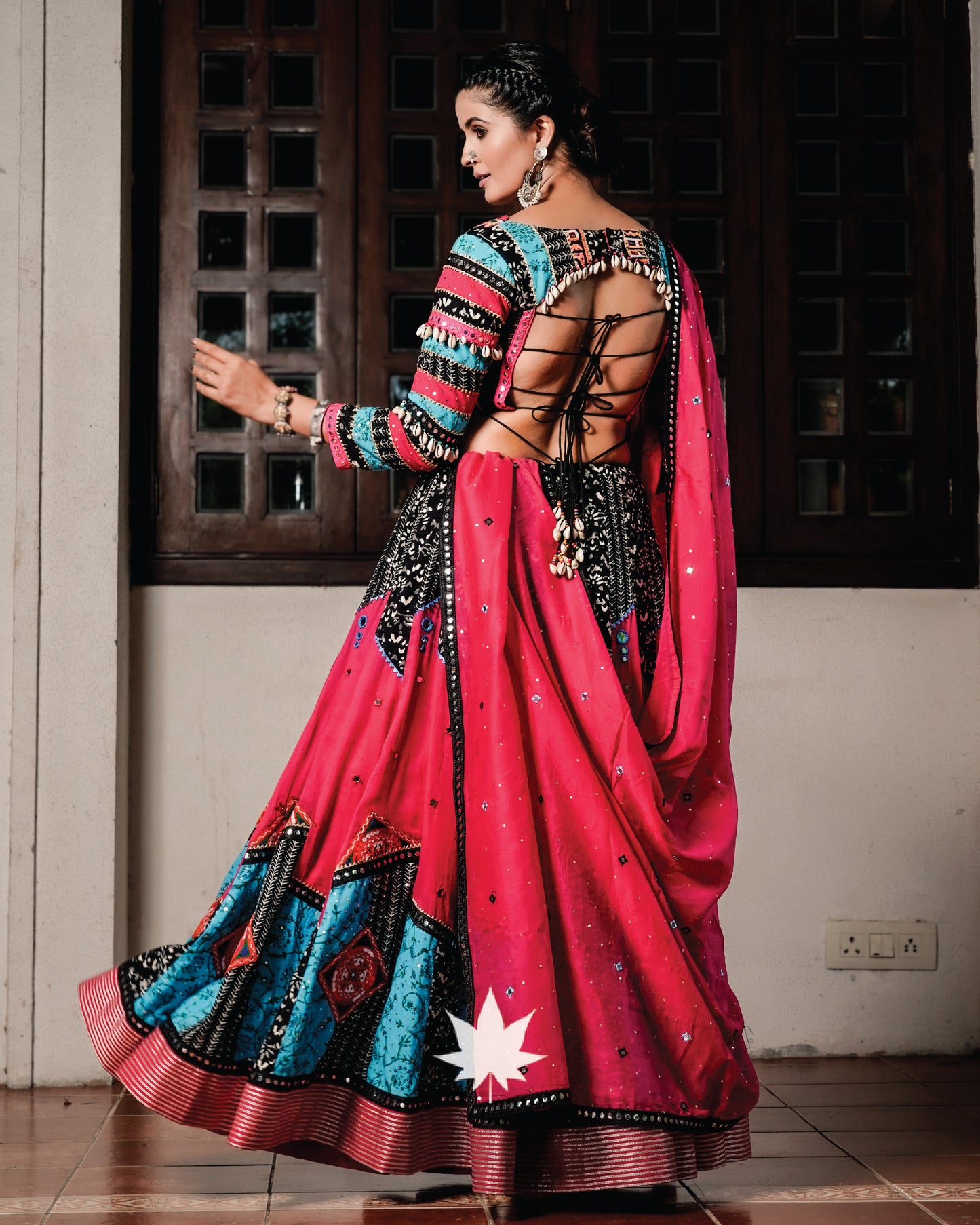 Multicolor Patchwork Gamthi Chaniya Choli Set