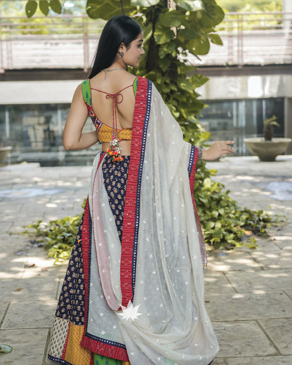 Navy blue with multicolor border chaniya choli set