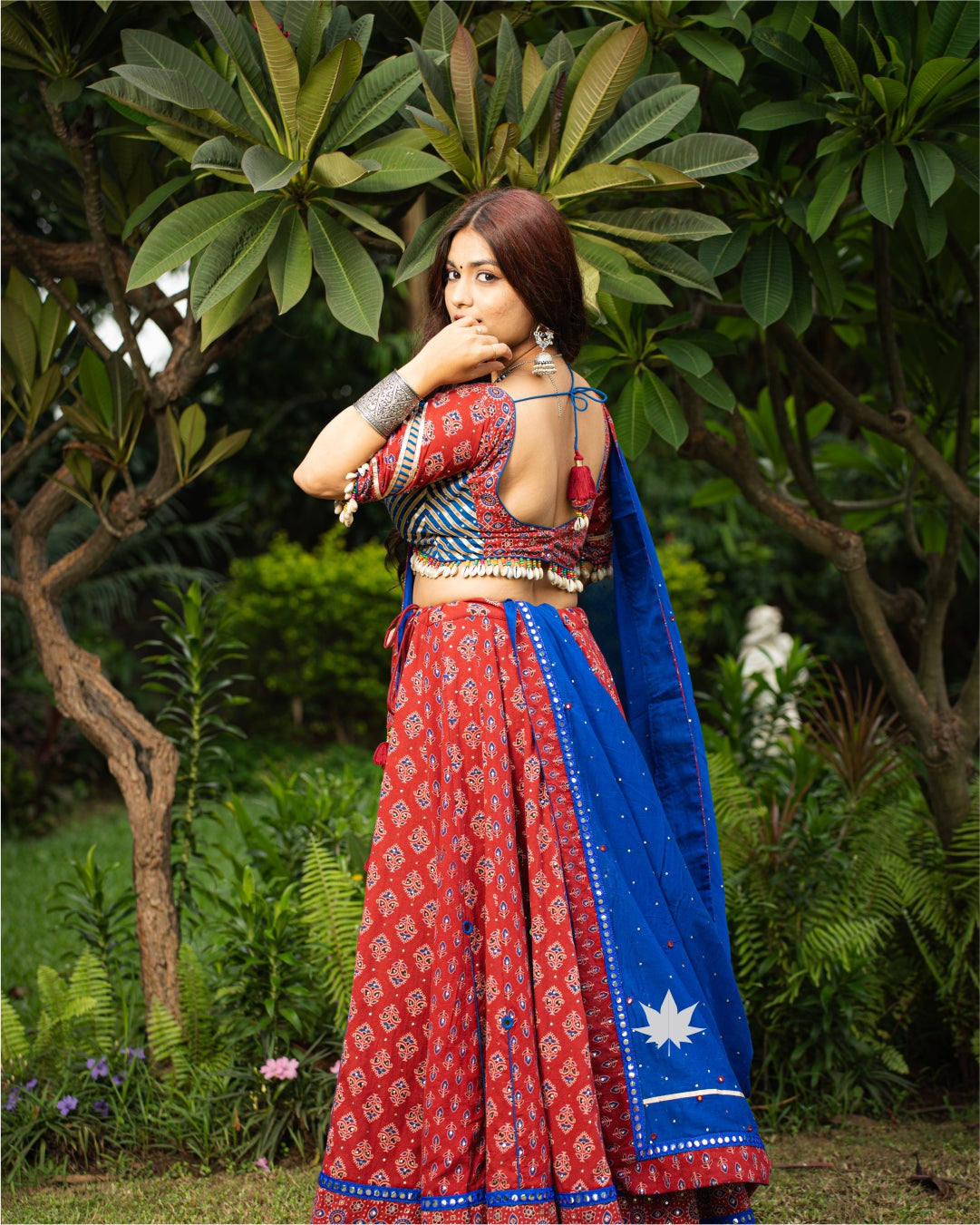 ROYAL RED& BLUE BANDHANI CHANIYA CHOLI