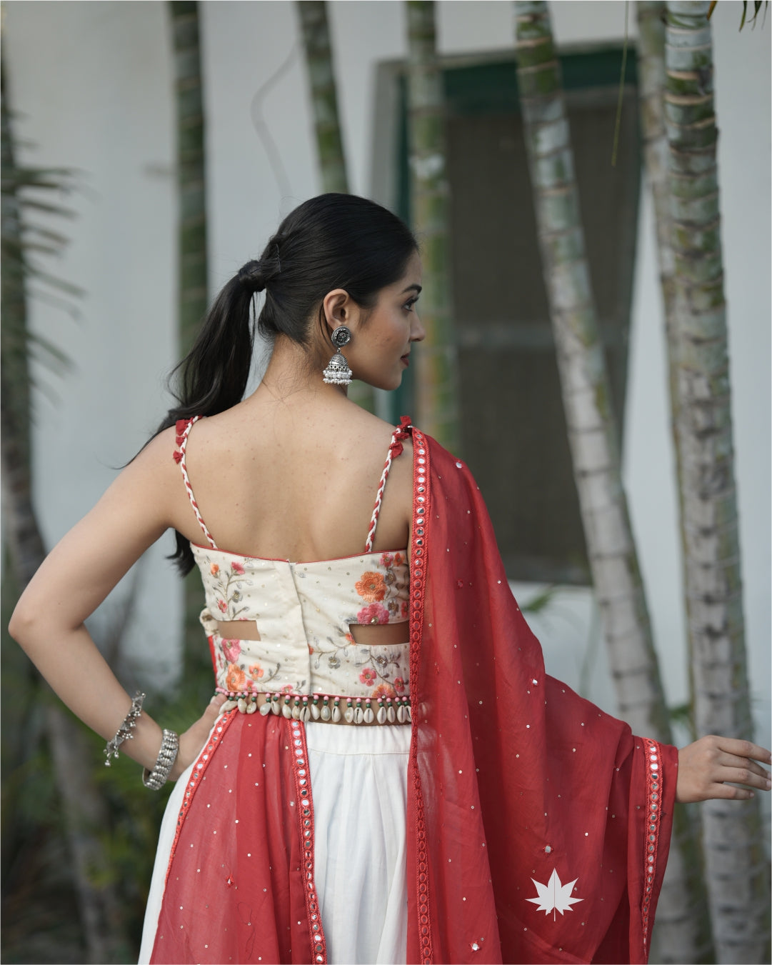 Red And White Chaniya Choli Set