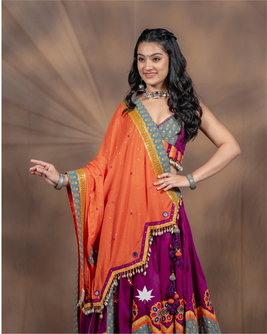 Rangriti Cotton Patch & Shell Work Chaniya Choli”