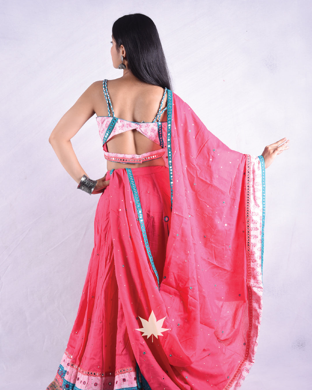 Hot Pink With Pastel Pink Patchwork Chaniya Choli Set