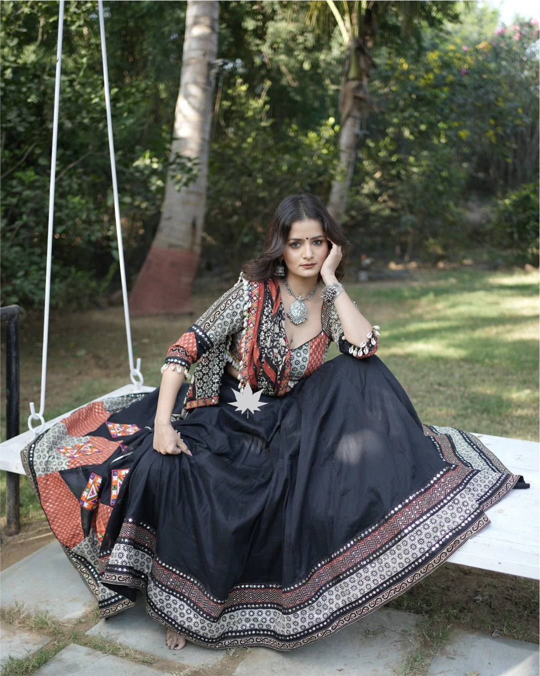 Black Patchwork Chaniya Choli Set