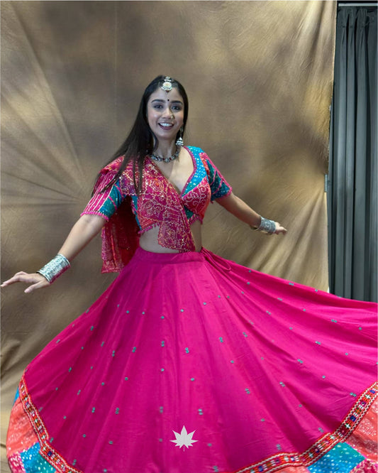 GulNeel Cotton Chaniya Choli with Jorjet Dupatta