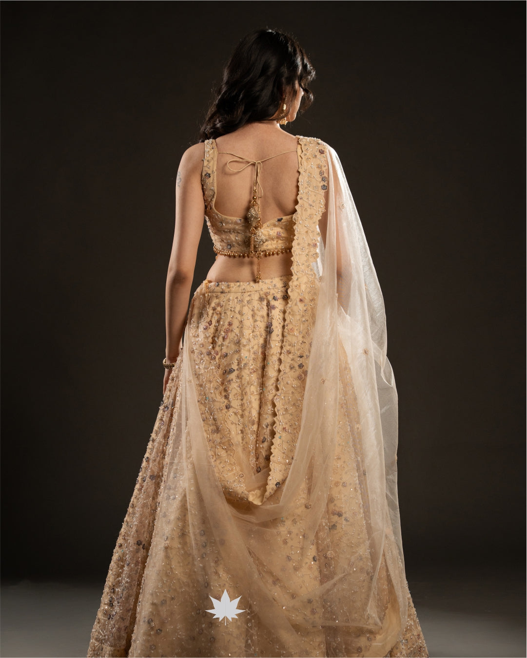 Golden Glow – Embroidered Net Lehenga Set