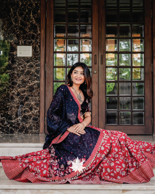 Maroon Floral Chaniya Choli Set