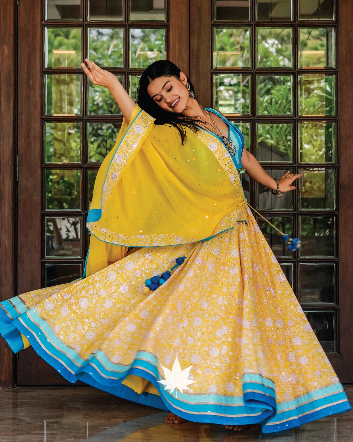 Light Yellow Floral Chaniya Choli Set