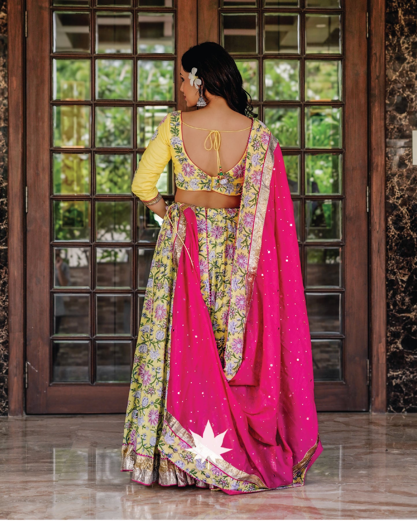 Floral Yellow Chaniya Choli Set