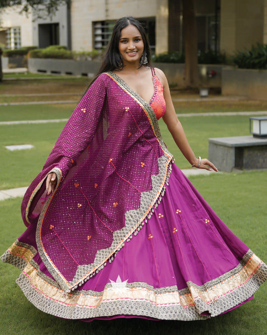 Pink and purple chaniya choli set