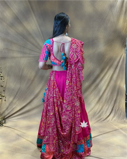 GulNeel Cotton Chaniya Choli with Jorjet Dupatta