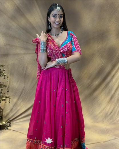 GulNeel Cotton Chaniya Choli with Jorjet Dupatta