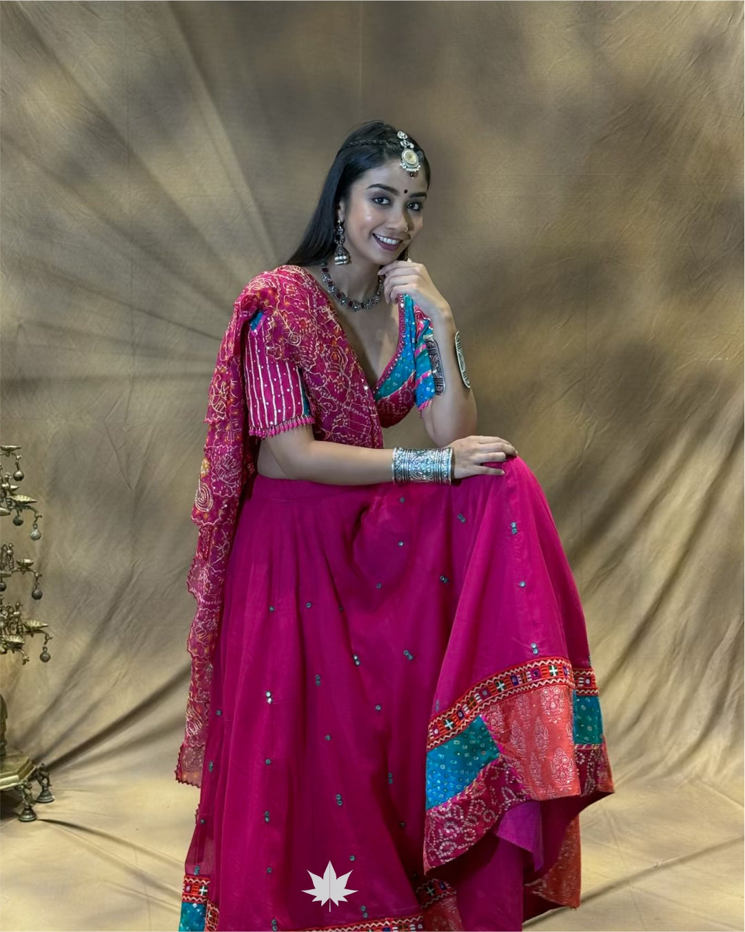 GulNeel Cotton Chaniya Choli with Jorjet Dupatta