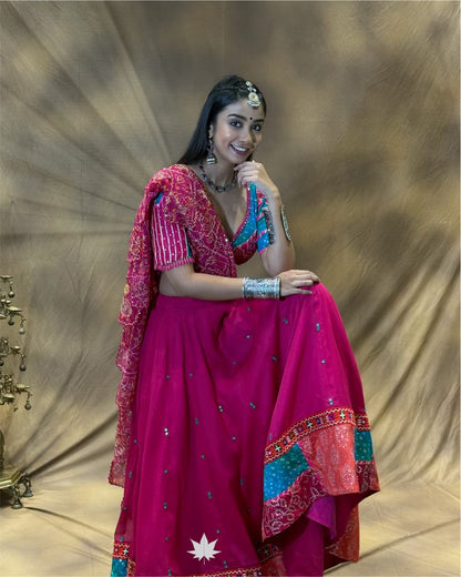GulNeel Cotton Chaniya Choli with Jorjet Dupatta