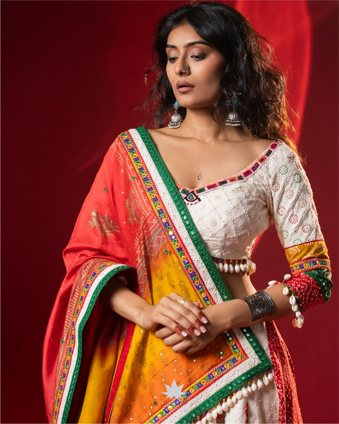 Vibrant Navrang White Chaniya Choli
