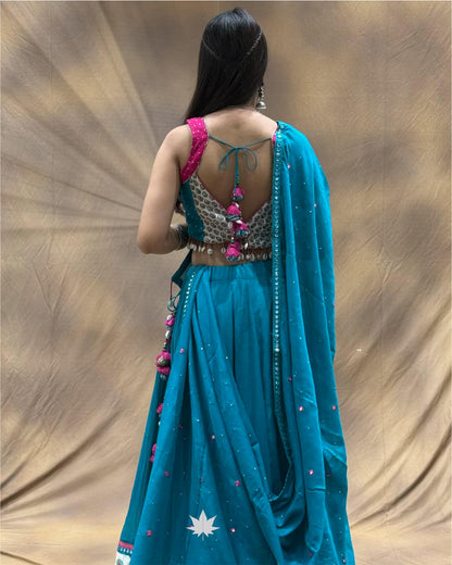 Blue Blossom Cotton Chaniya Choli