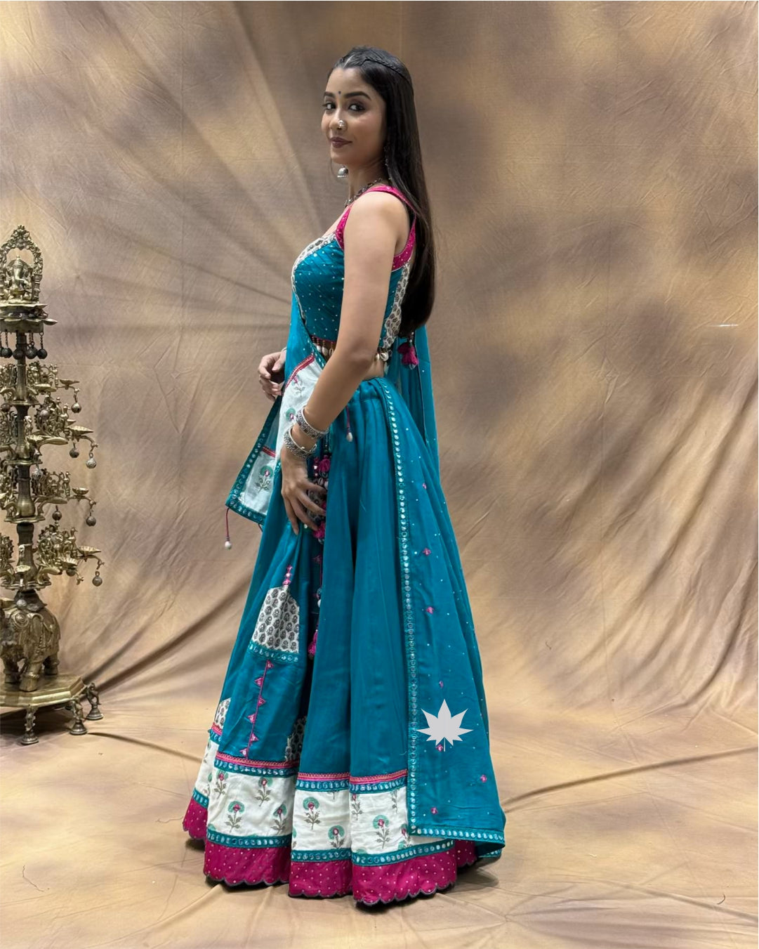 Blue Blossom Cotton Chaniya Choli