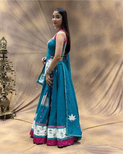 Blue Blossom Cotton Chaniya Choli