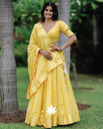 Lime Yellow Chaniya Chaniya Choli Set