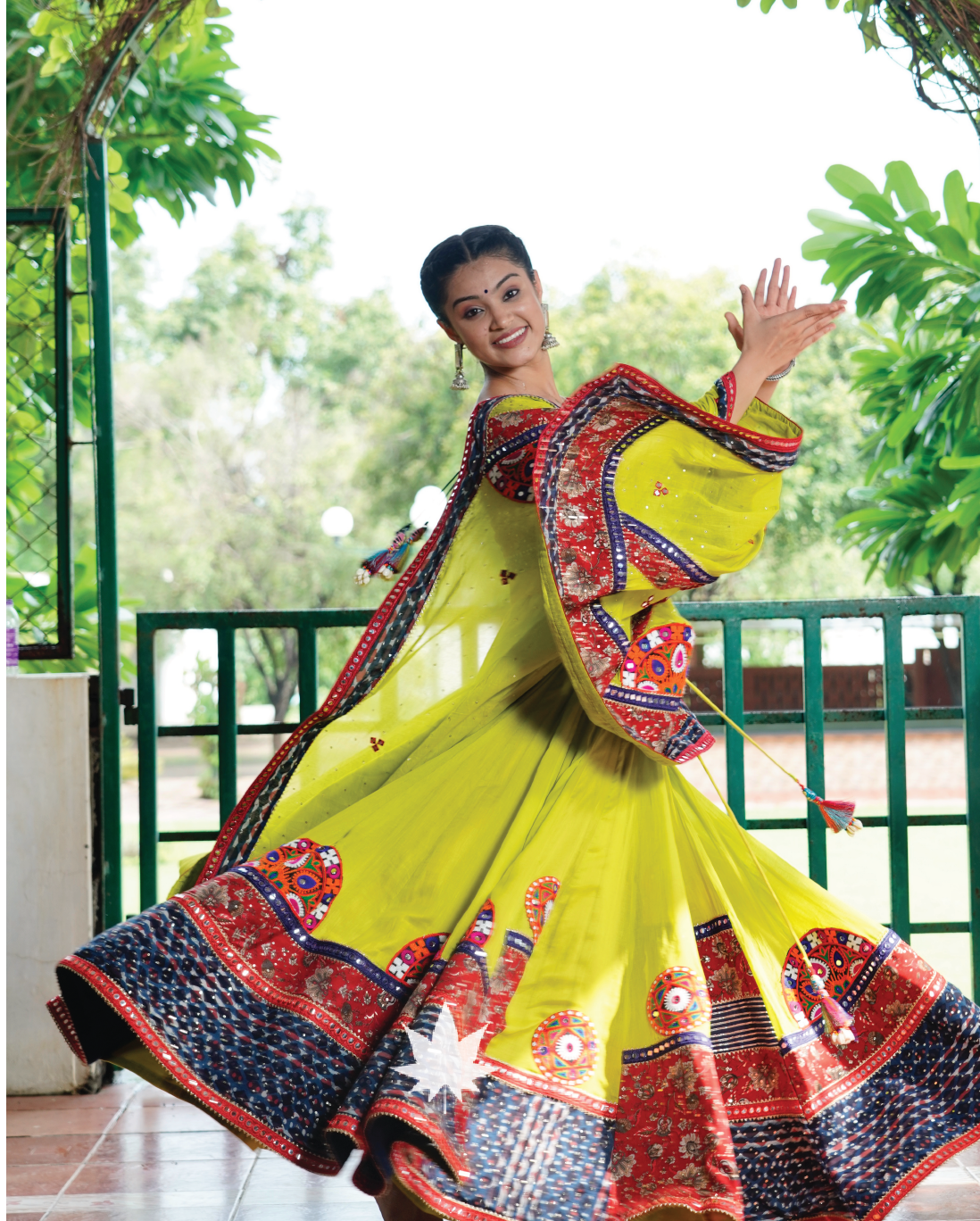 Yellow Patchwork Gamthi Chaniya Choli Set