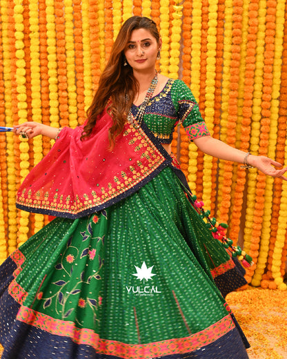 Green & Red Premium Chaniya Choli