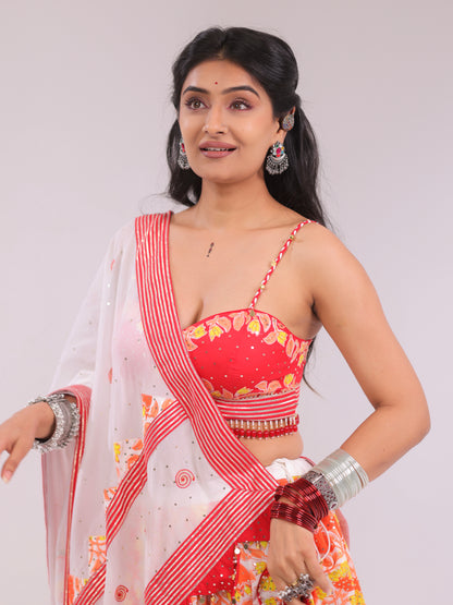 Kesar Gulabi Rajwadi | Premium Cotton Chaniya Choli