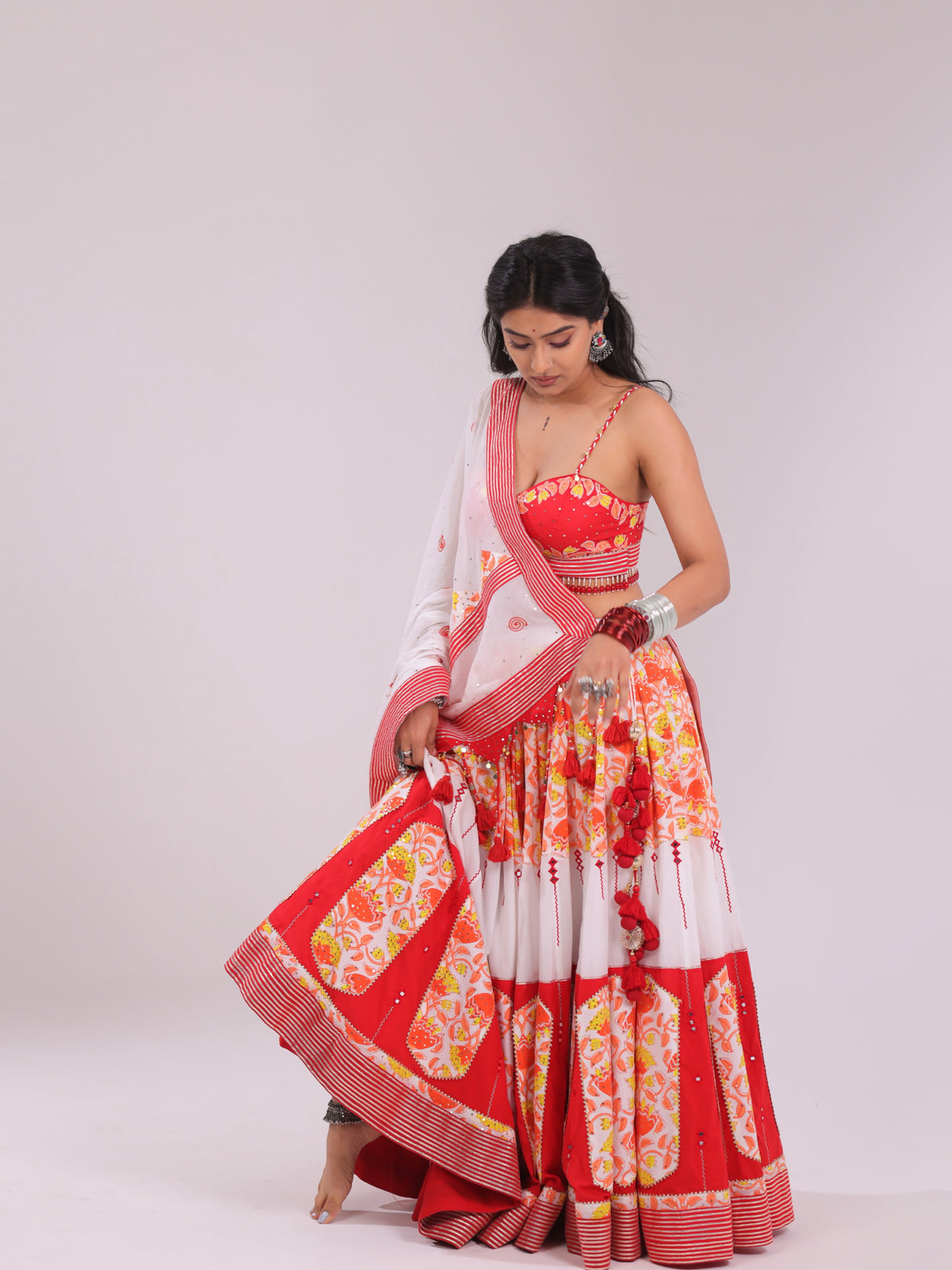 Kesar Gulabi Rajwadi | Premium Cotton Chaniya Choli