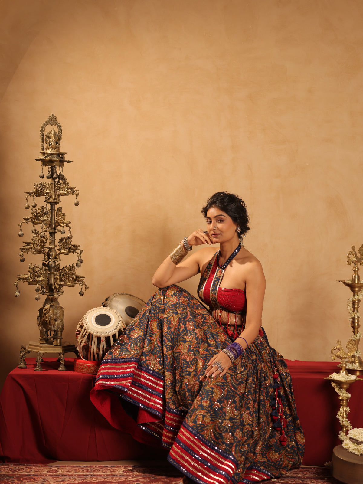 Rangrez Red & Blue | Heritage Chaniyacholi
