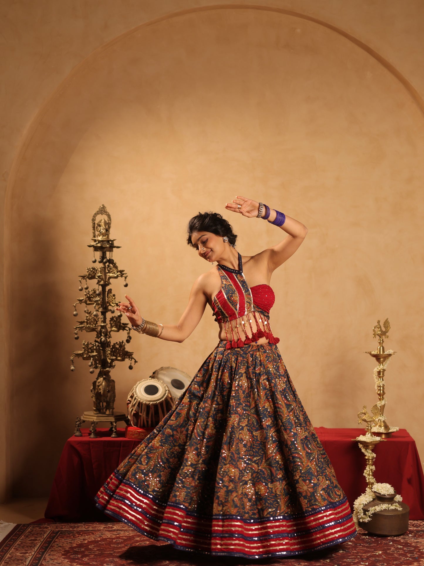 Rangrez Red & Blue | Heritage Chaniyacholi