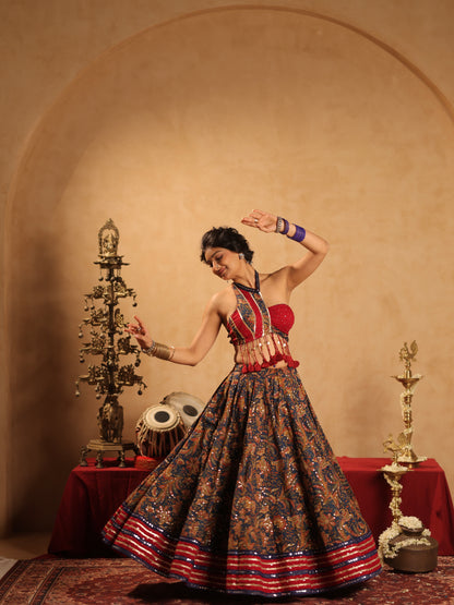 Rangrez Red & Blue | Heritage Chaniyacholi