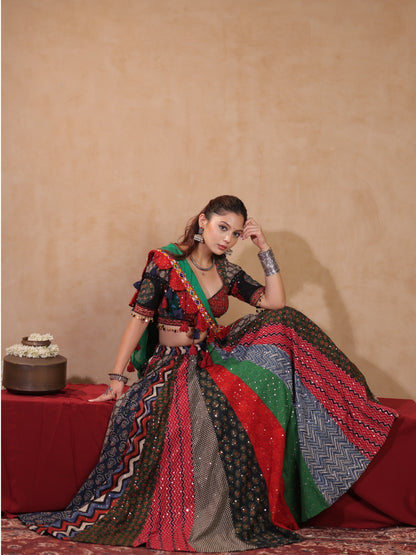 Rangrez Multi-Colour Patchwork | Heritage Chaniyacholi