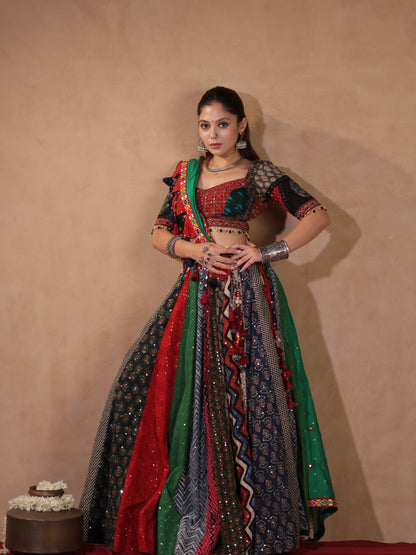 Rangrez Multi-Colour Patchwork | Heritage Chaniyacholi