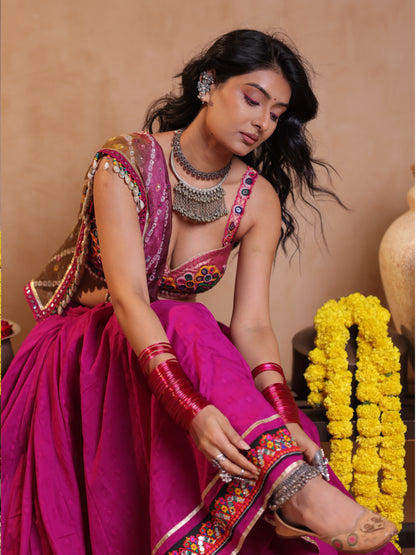 Gulabi Magenta Rangrez | Heritage Chaniyacholi
