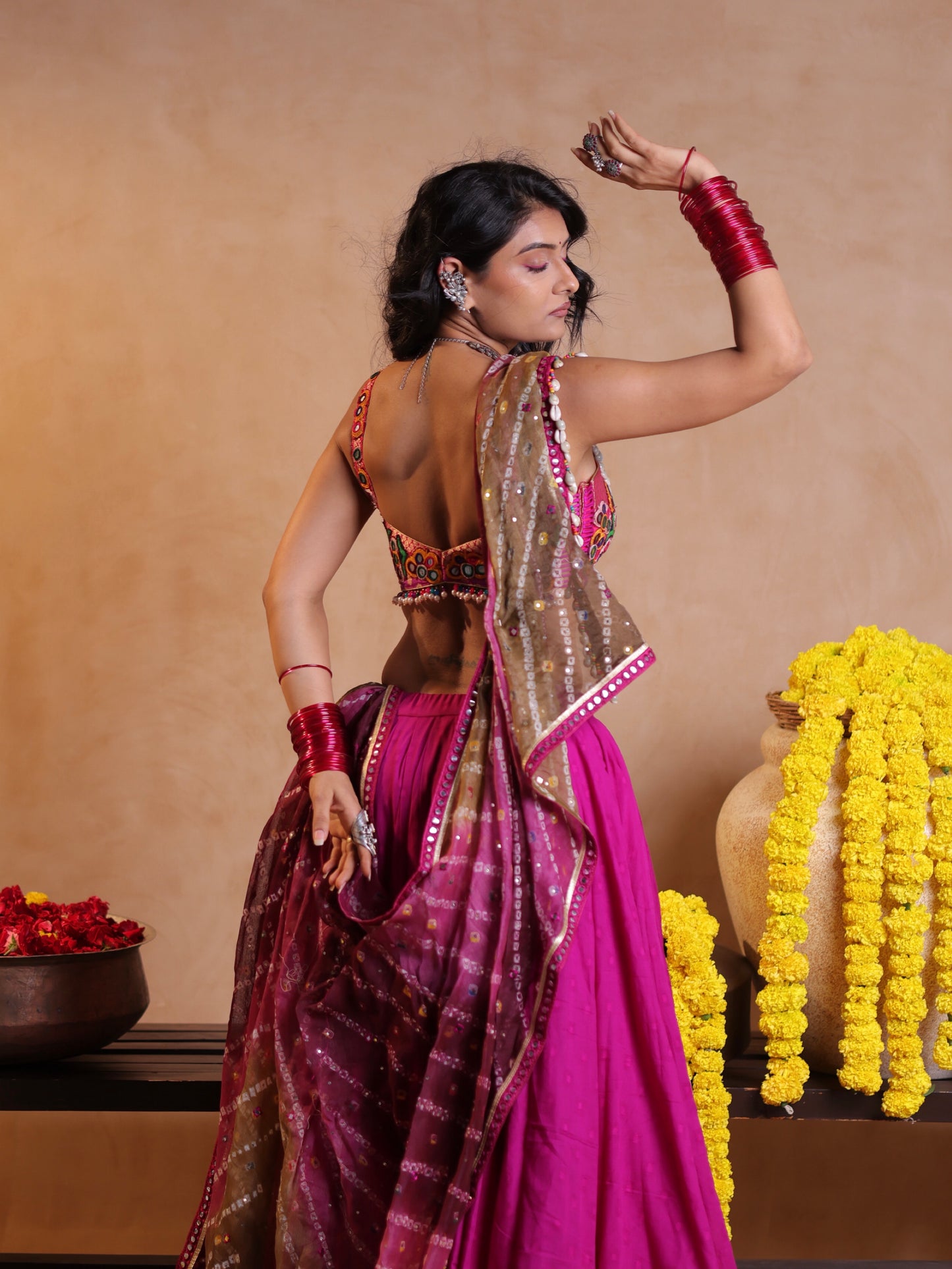 Gulabi Magenta Rangrez | Heritage Chaniyacholi