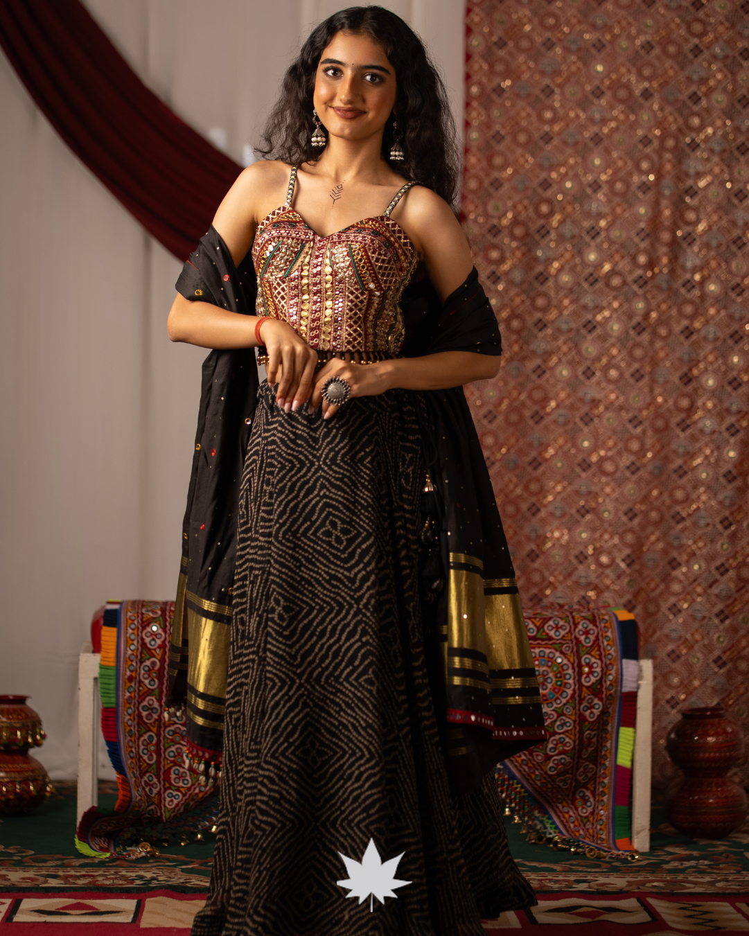 Designer Black Bandhani Chaniya Choli