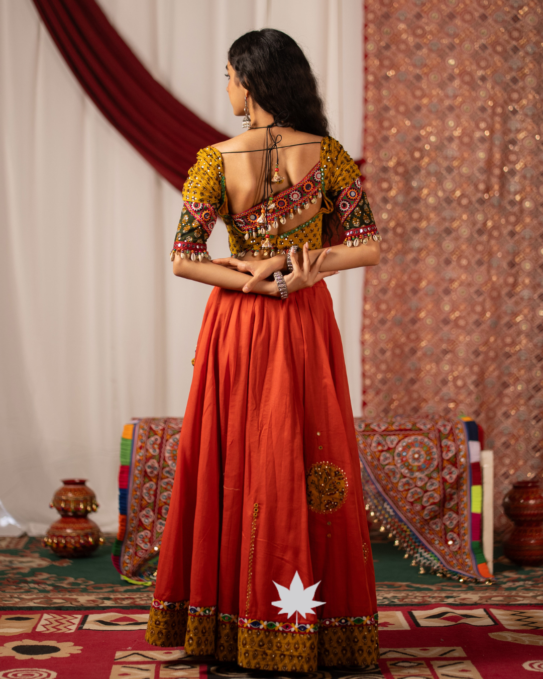 Saffron Rust Cotton Chaniya Choli