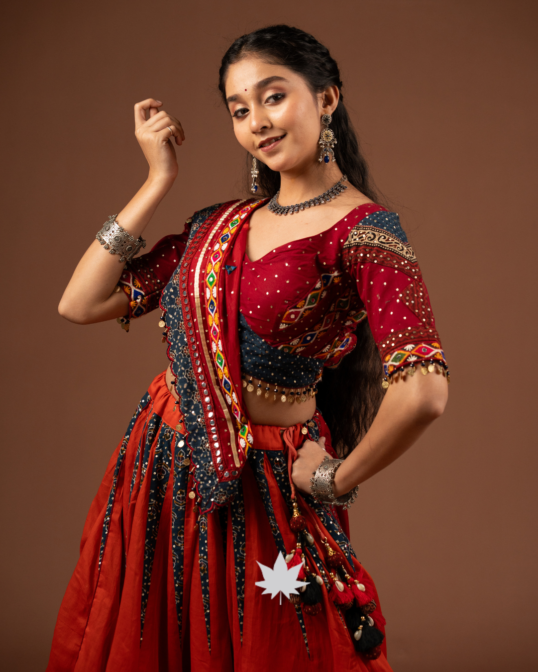 Ajrakh Taal Handcrafted Festive Chaniya Choli