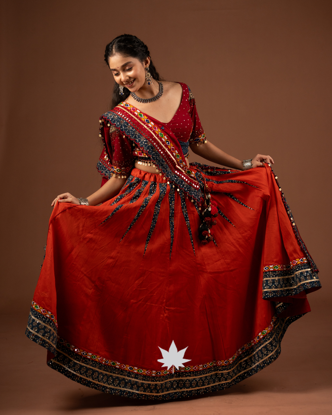 Ajrakh Taal Handcrafted Festive Chaniya Choli