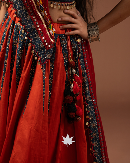 Ajrakh Taal Handcrafted Festive Chaniya Choli