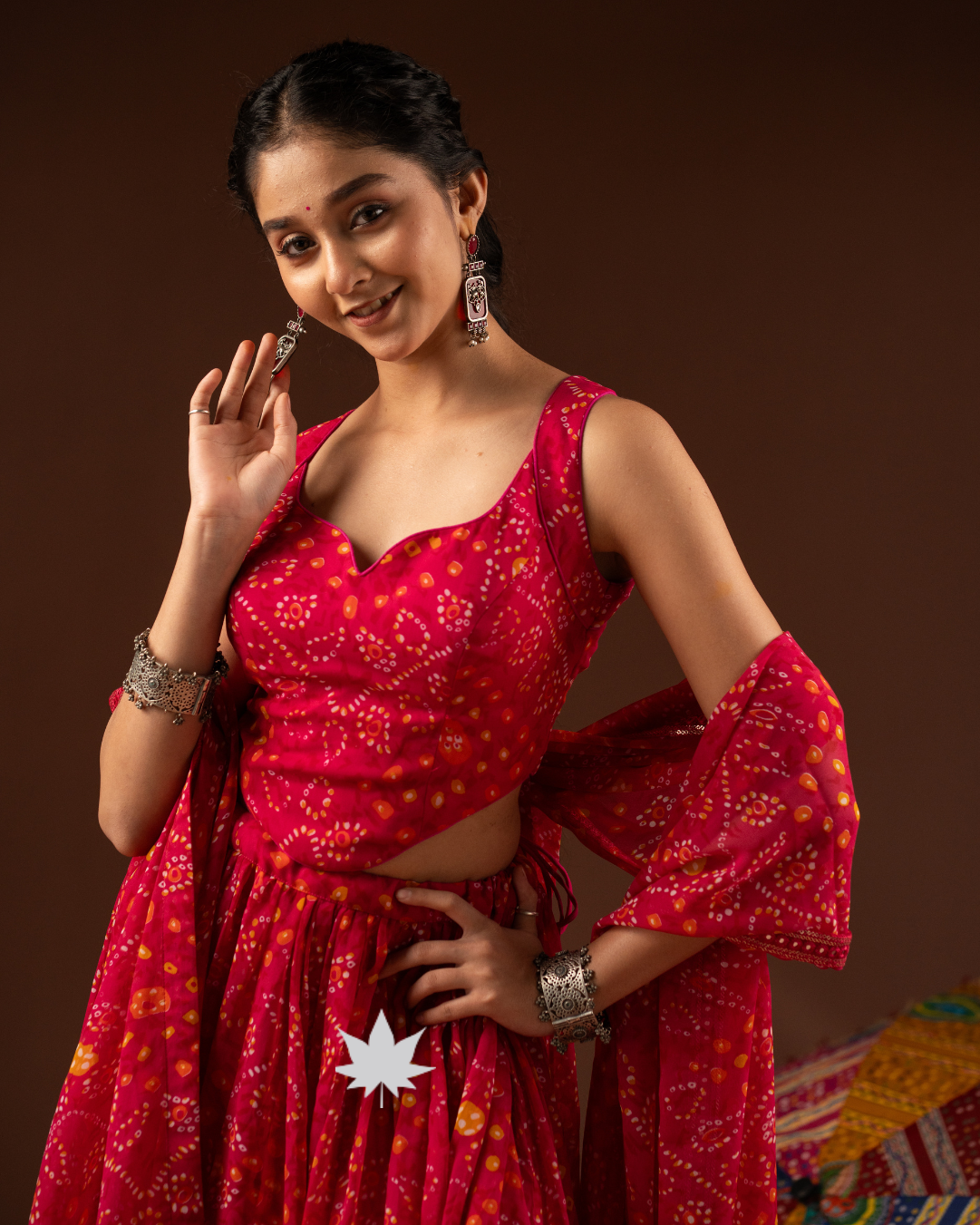 Laal Bandhani Taal Handcrafted Festive Chaniya Choli
