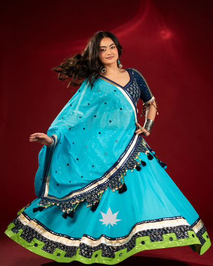 Turquoise Raag | Premium Garba Chaniya Choli