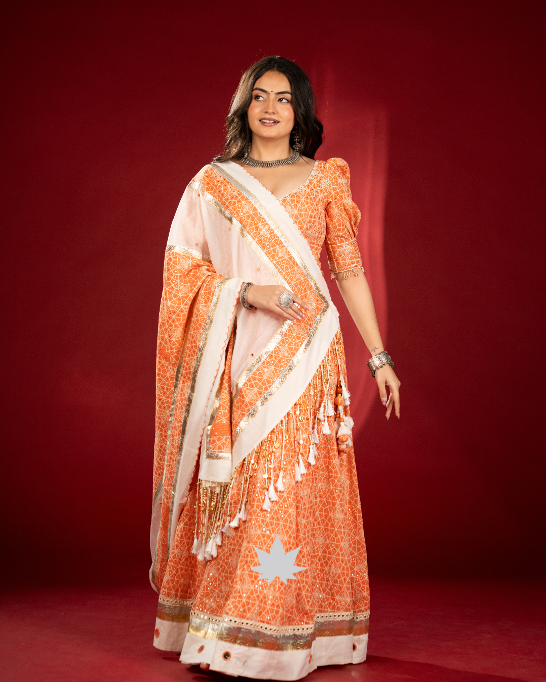 Peach Pankhudi | Designer Navratri Chaniya Choli