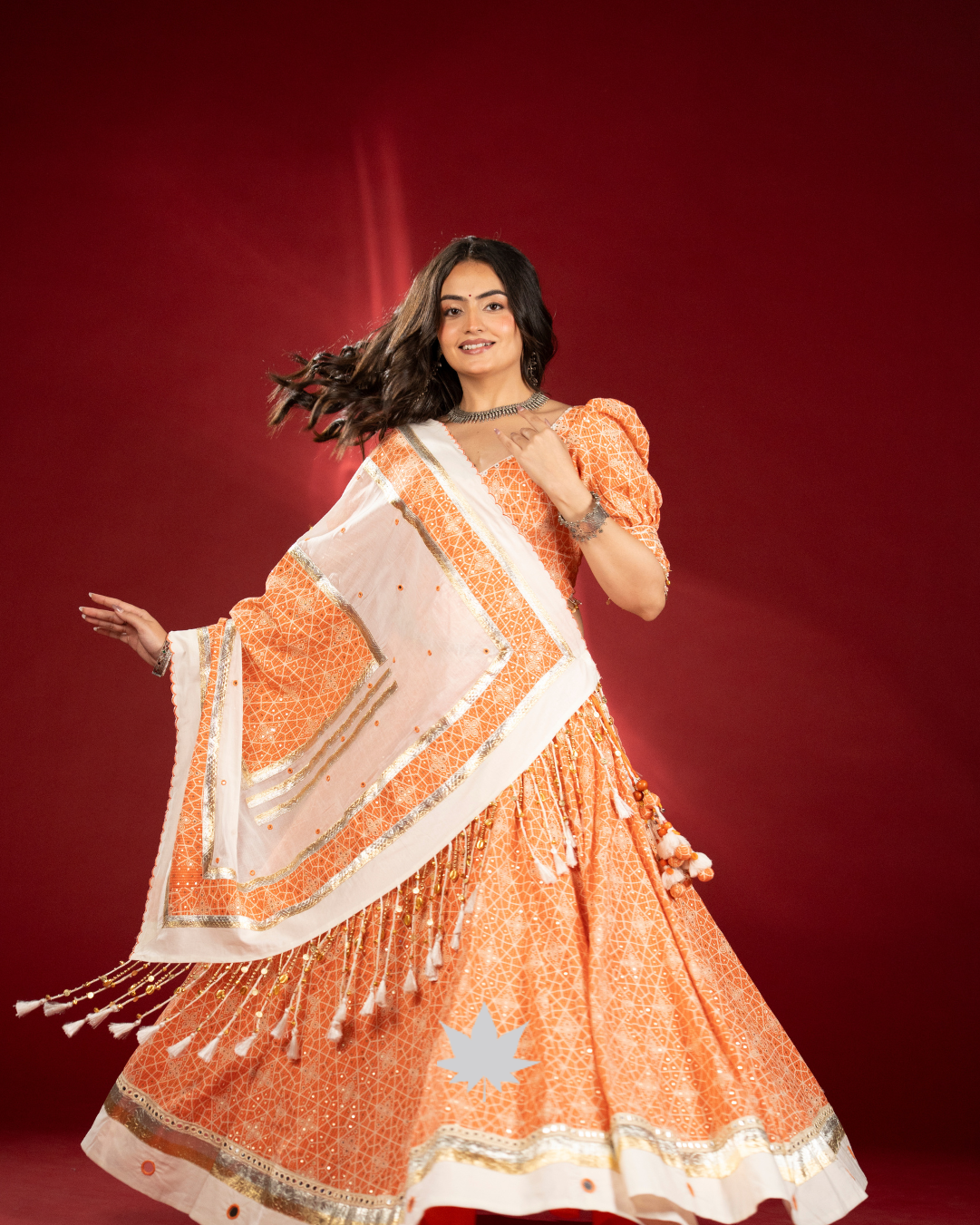 Peach Pankhudi | Designer Navratri Chaniya Choli