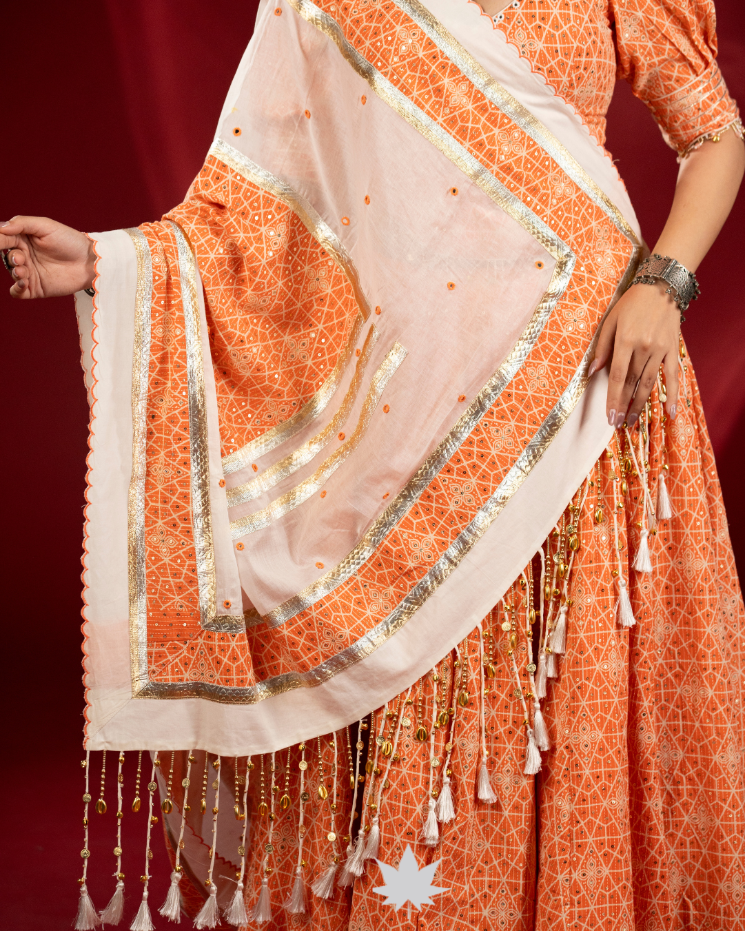 Peach Pankhudi | Designer Navratri Chaniya Choli