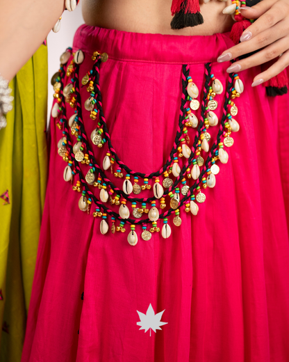Gulabi Rang | Designer Garba Lehenga